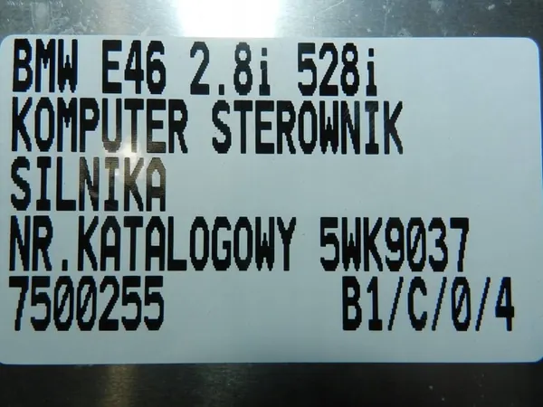 Motorstyrningsenhet BMW 3 E46 2.8i 328i 5WK9037 image 9