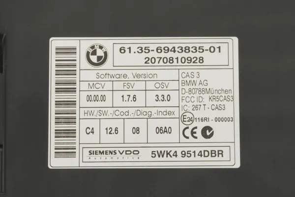 Module d'immobilisation OEM 6943835 pour BMW 5 E60/E61 image 3