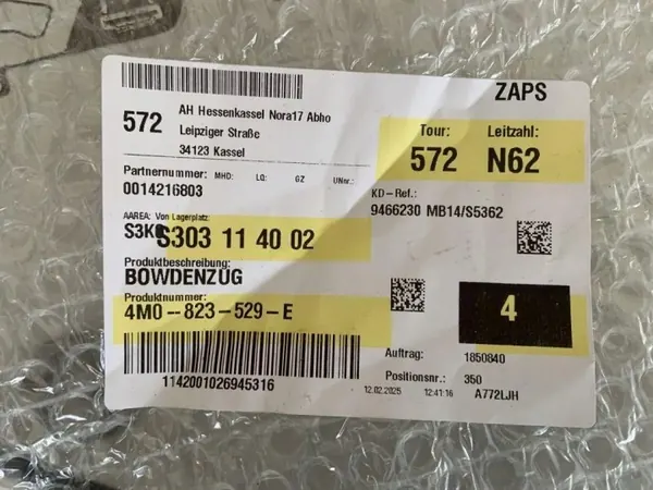 Audi OE 4M0823529E Bowdenzug - Gebraucht image 2