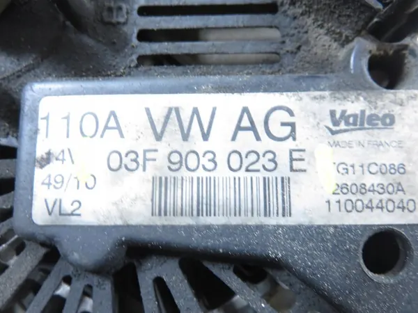 SKODA ROOMSTER 10-15 1.2 TSI Vaihtovirtageneraattori 03F903023E image 6