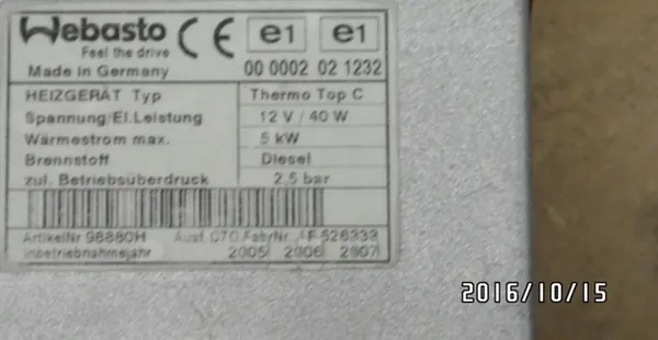 WEBASTO diesel/bensiini 5KW 40W sarja kaukosäätimellä + kellolla image 8