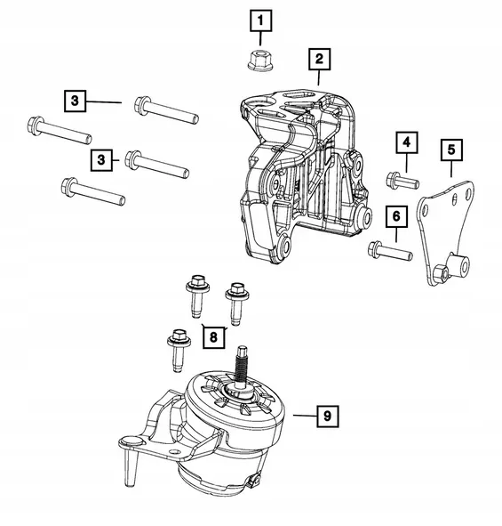 Clip d'adaptateur Jeep Wrangler JL 4xe 2.0L 68294415AA image 3