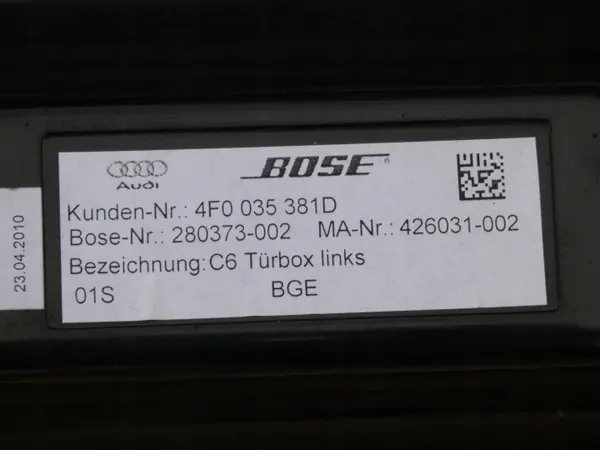 Audi A6 C6 Bose framvänster högtalare OEM 4F0035381D image 4