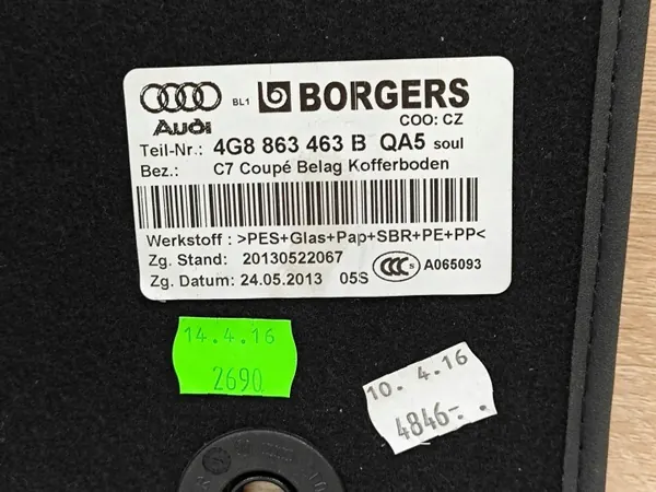 Alfombrilla maletero OEM 4G8863463B Audi A7 C7 Lift image 7