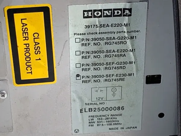 Radio OEM 39175-SEA-E220-M1 pour Honda Accord VII image 4