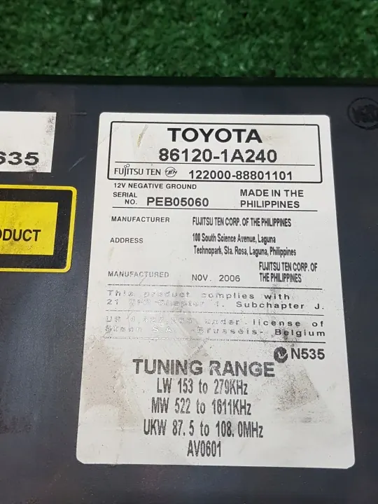 Radio d'origine Toyota Auris OEM 86120-1A240 image 6