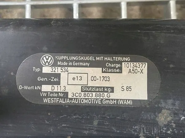 OEM 3C0803881D Avtagbar Dragkrok för VW Passat B6 image 3