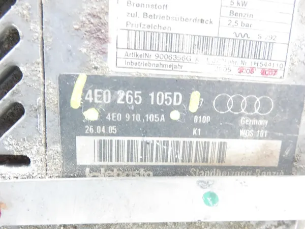 WEBASTO AUDI A8 D3 4E0265105D 4E0910105A image 2