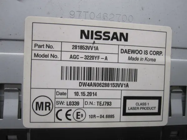 Radio CD Nissan OEM 281853VV1A pour Note II 1.5 DCI image 9