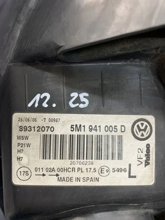 Farol esquerdo Volkswagen Golf Plus 05-09 5M1941005D image 4