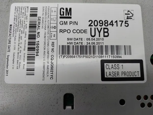 Panneau radio OEM 20984175 pour Chevrolet Cruze image 4