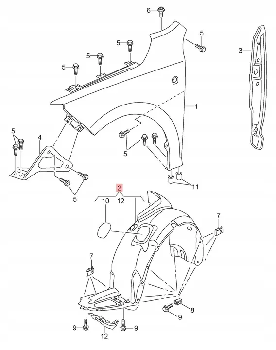 SKODA RAPID Left Front Wheel Arch 5JA809961 image 2