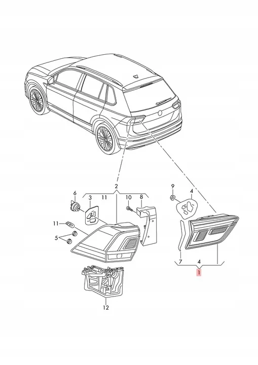VW TIGUAN II Luz Trasera Izquierda LED 5NA945093F image 2