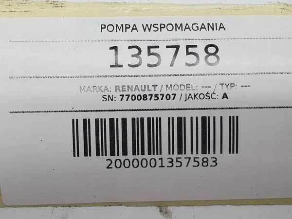 Bomba direção assistida Renault 7700875707 OEM image 4