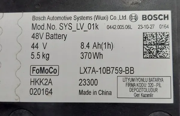 Batería auxiliar Ford OE LX7A-10B759 8Ah image 3
