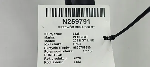 Imuputki OEM 1192771S01 Peugeot 208 II GT Line:lle image 3
