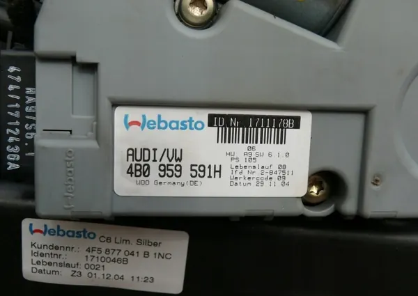 Motor de teto solar Audi A6 C6 OEM 4F5877041B 4B0959591H image 7