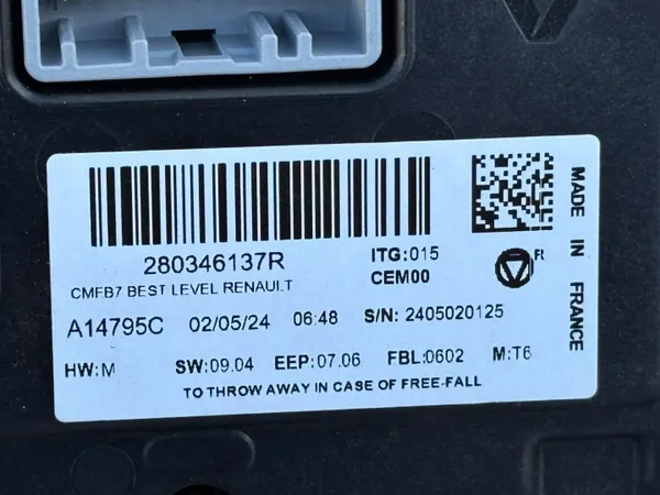 Renault Clio V Display Bildschirm OEM 280346137R Gebraucht image 3