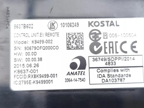 Módulo Arranque Sem Chave Mitsubishi Outlander OEM 8637B602 image 7