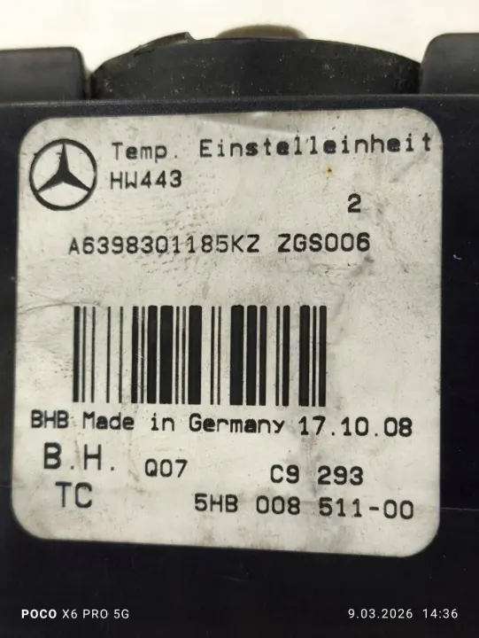 Ilmastointipaneeli OEM A6398301185 Mercedes Vito Viano image 5