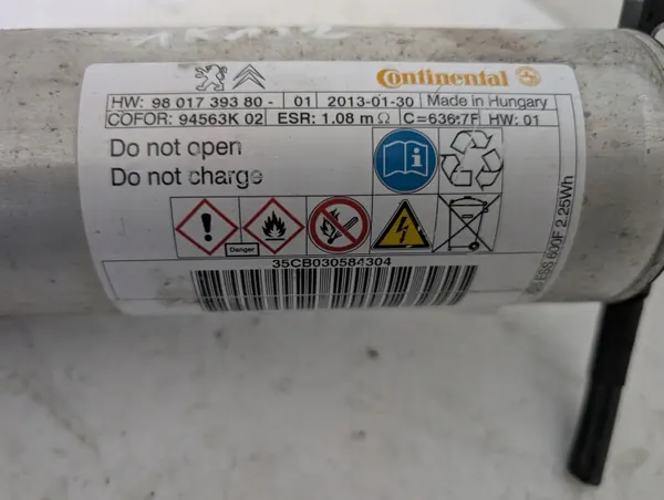 Condensateur Start Stop Citroen C4 Picasso OEM 9801739380 image 3