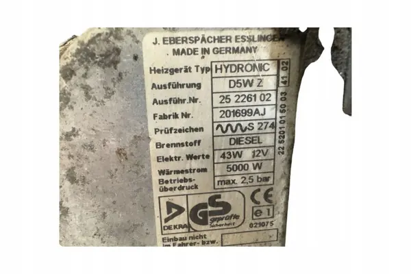 Chauffage Webasto OEM 25226102 pour Toyota Corolla E12 image 5