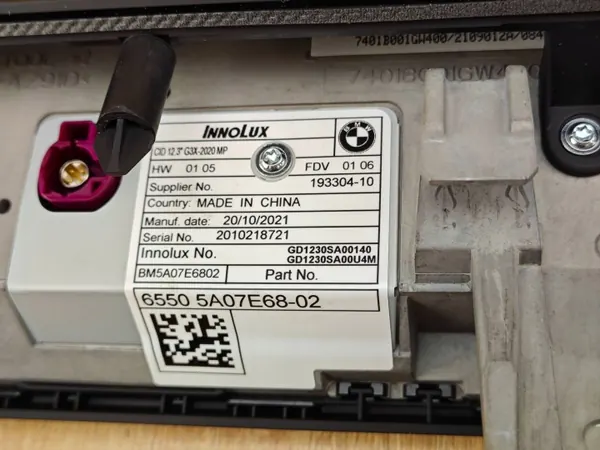 OEM 5A07E68 12,3" näyttö BMW G30 LCI:lle image 4