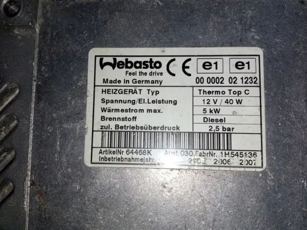 Kit Webasto Thermo Top C 5,2kW Diesel/Gasolina OEM image 8
