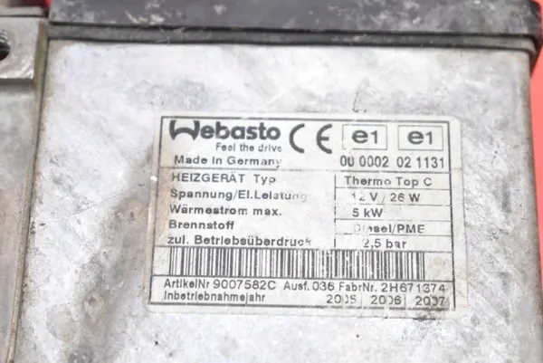 Webasto Lämmitys OEM 000002021131 VW Touaregille image 7