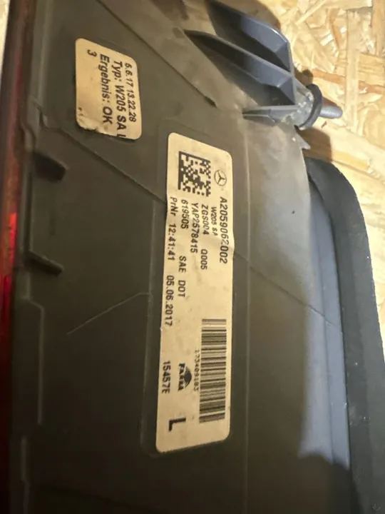 Achterlichten Mercedes-Benz C-Class W205 Sedan image 7