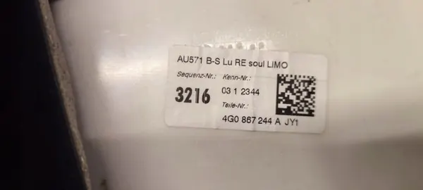Audi A6 S6 4G0 2010-18 Rechter B-stijl Afdekking OEM 4G0867244A image 8