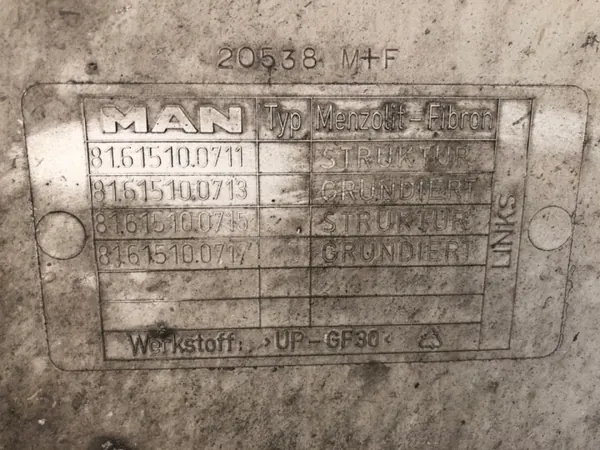 OEM 81615100711 Vasen ohjaamon porras MAN TGA image 7
