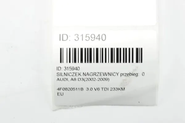 Lämmityslaite OEM 4F0820511B Audi A6 4F2 C6 5.2L image 5