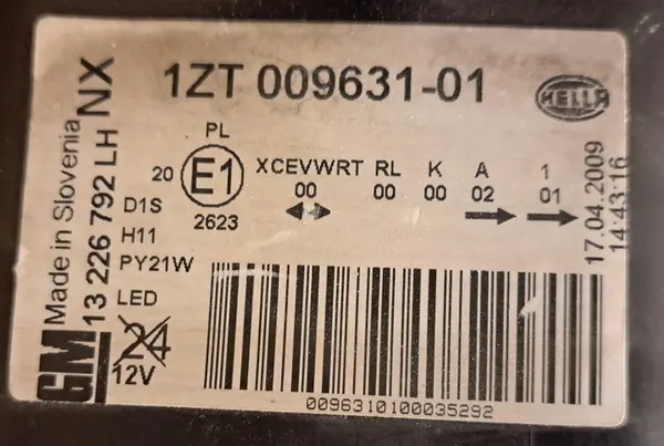 VASEN XENON VALO OPEL INSIGNIA A 2.0 CDTI 13226792LH image 10