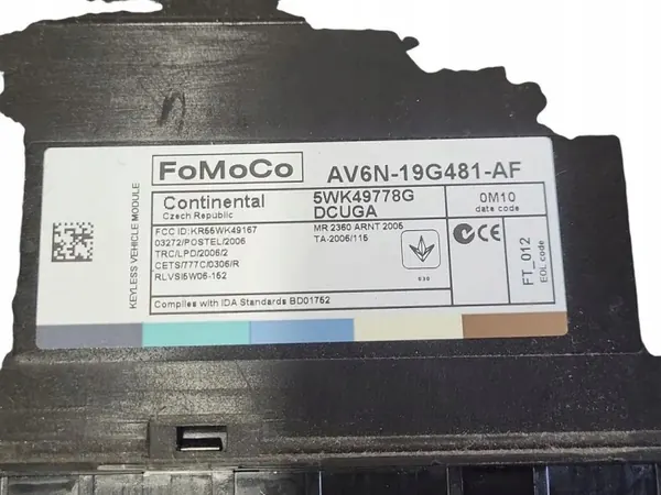 Ford Mukavuusmoduuli AV6N19G481AF - Käytetty image 3