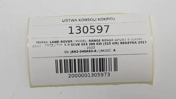OEM JK62-046A63-A Moldura Salpicadero para Range Rover Sport image 7
