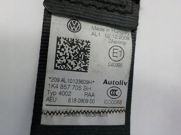 Turvavyö OEM 1K4 857 705 BH VW Golf VI 2010 image 3