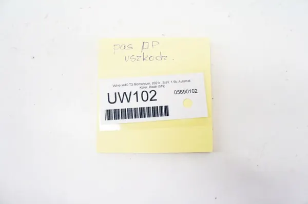 UW102 Volvo XC40 T3 Rechter Vordersitzgurt Europa image 5