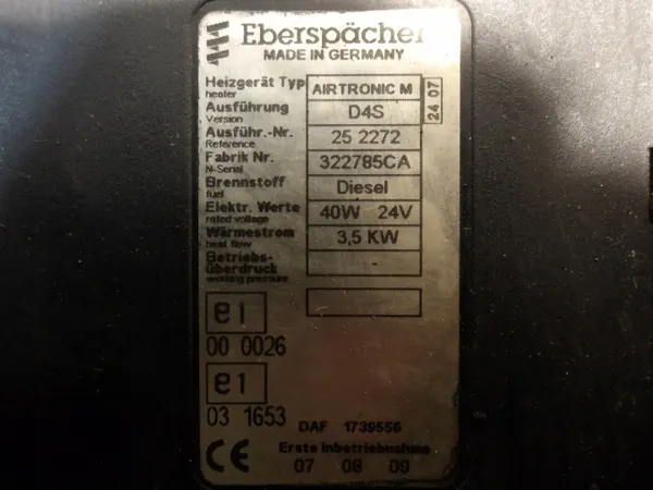 Webasto parkeringsvärme OEM 1739556 DAF XF image 6