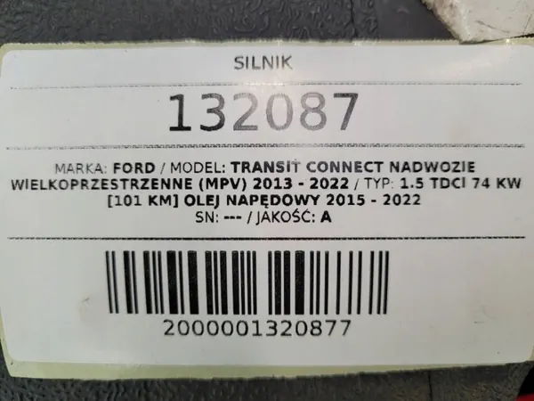 Moteur Complet XVGA 1.5 TDCI 101CV Ford Transit Connect image 8