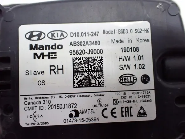 Radar Sensor Rechts Achter 95820-J9000 Hyundai Kona I 2019 image 3