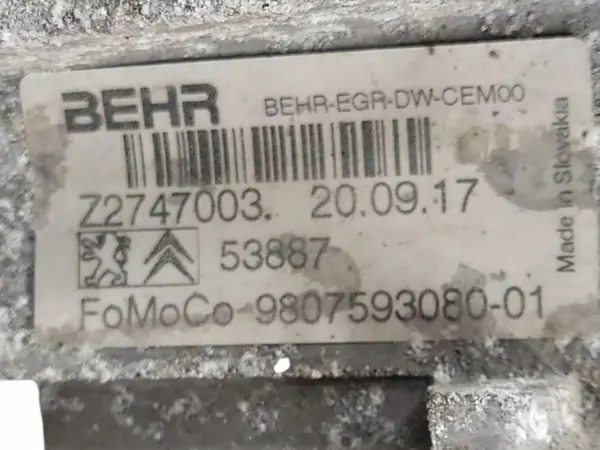 Peugeot EGR-Ventilkühler OEM 9807593080 - Gebraucht image 8
