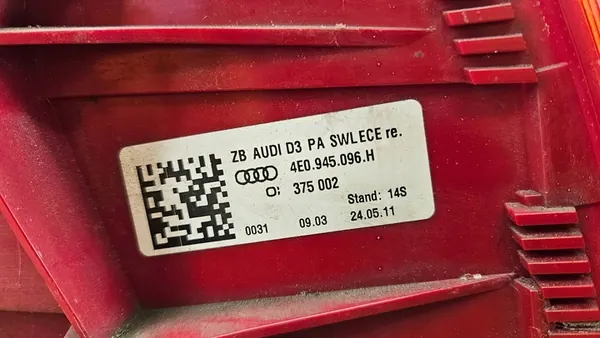 Audi A8 S8 D3 4E Luz Trasera Derecha 4E0945096H image 8