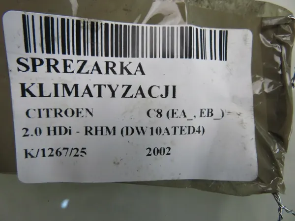Compressore Aria Condizionata CITROEN C8 9639109580 image 7