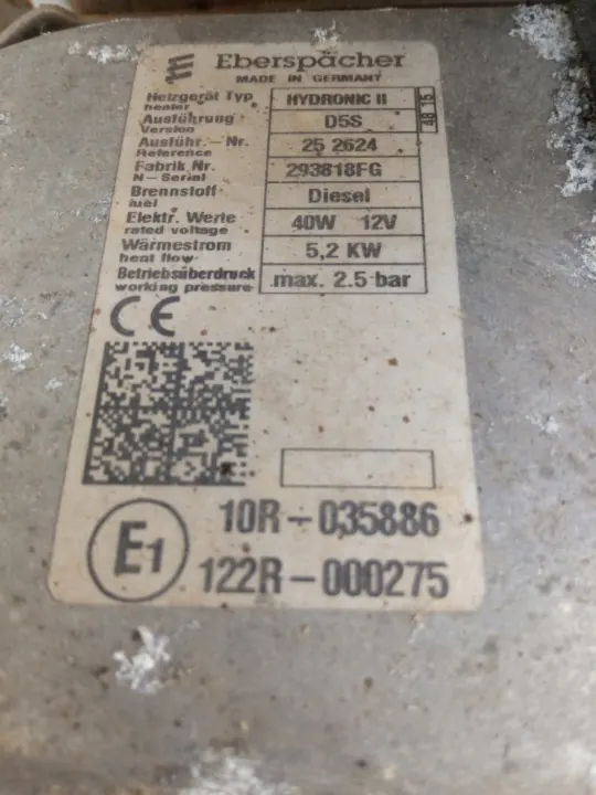 Webasto Eberspacher Hydronic II 5,2 kW Käytetty image 4