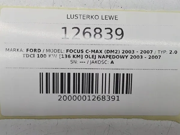 Rétroviseur gauche électrique OEM AUST126839 Ford C-Max image 9