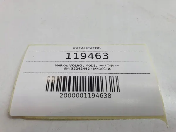 Katalysaattori OEM 32242442 Volvo V90/S90/S60 image 6