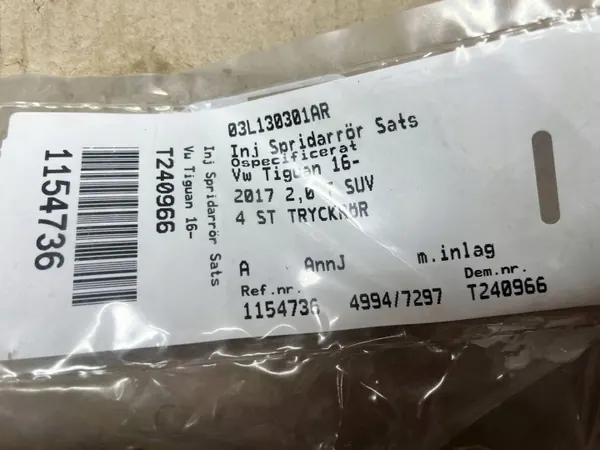 Insprutningsrör OEM 03L130301AR för VW Passat 2.0 TDI image 3