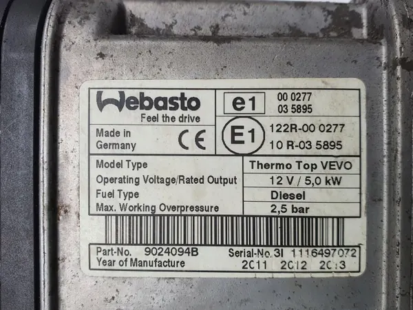 Webasto Lämmitys OEM 9024094B Land Rover Range Rover Sportille image 5