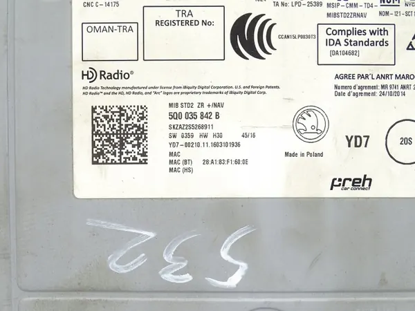 OEM 5Q0035842B SD-kaartlezer voor Skoda Octavia III image 6